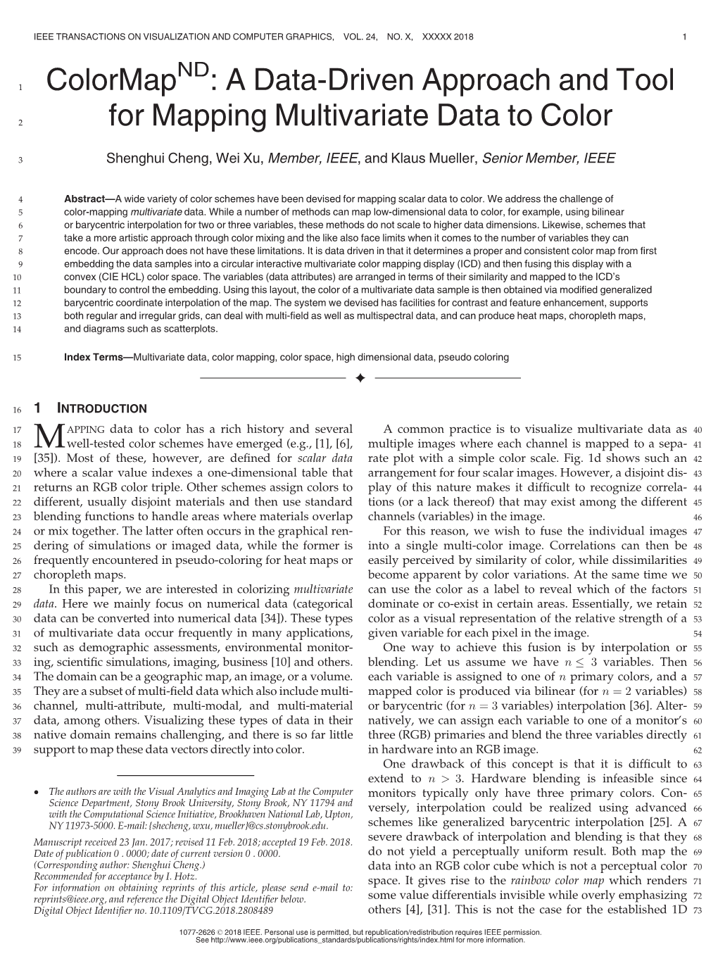 Colormap : a Data-Driven Approach and Tool for Mapping Multivariate