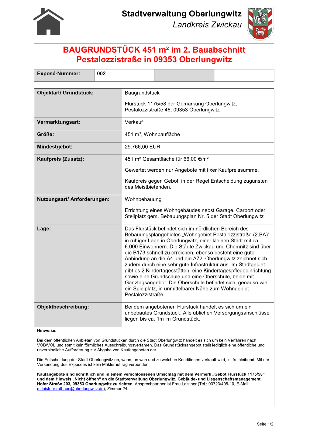 Stadtverwaltung Oberlungwitz Landkreis Zwickau