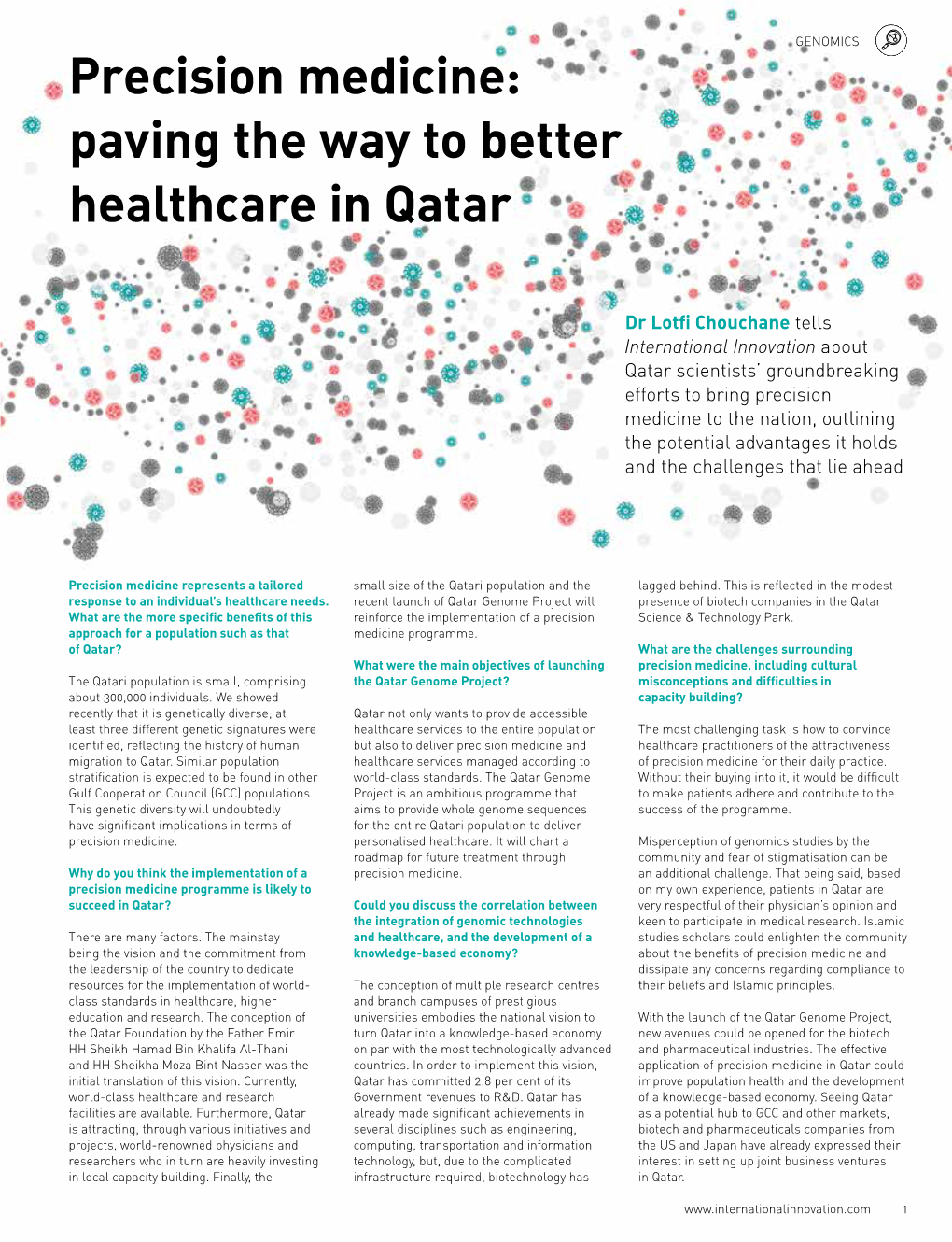 Precision Medicine in Qatar Could Initial Translation of This Vision