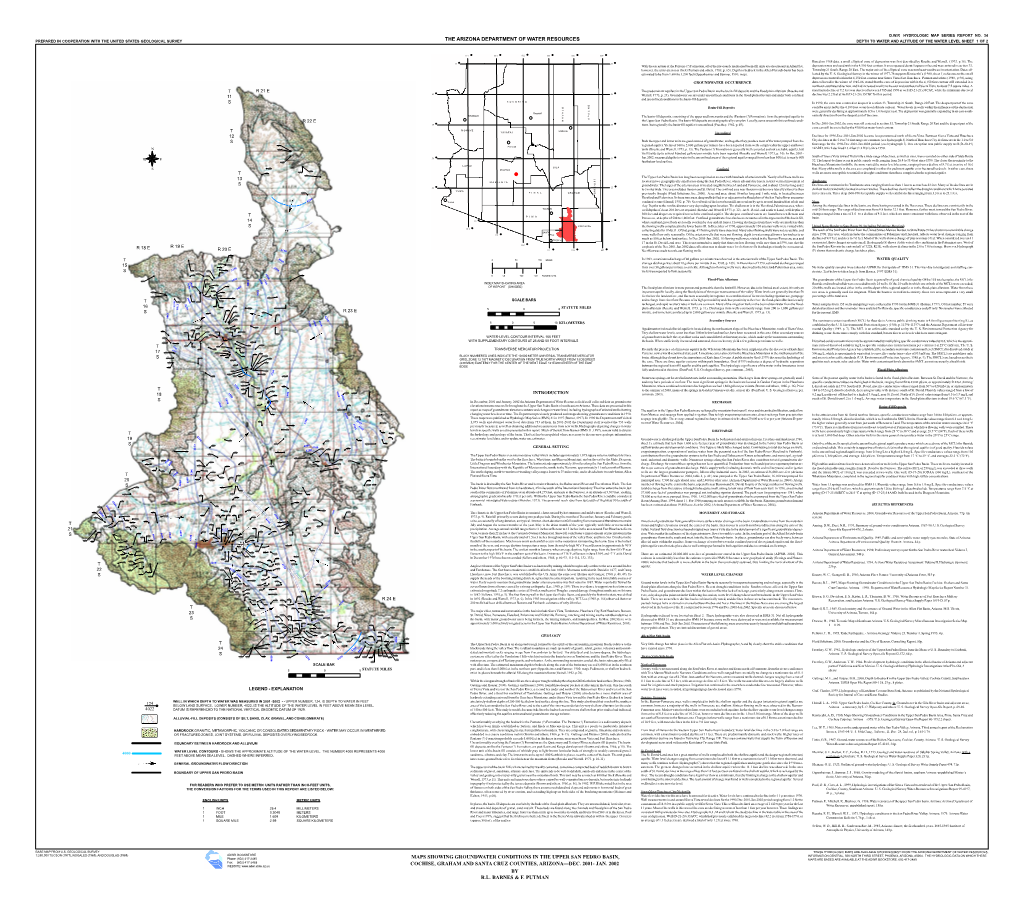 The Arizona Department of Water Resources Cochise, Graham and Santa Cruz Counties, Arizona—Dec. 2001- Jan. 2002 by R.L. Barnes