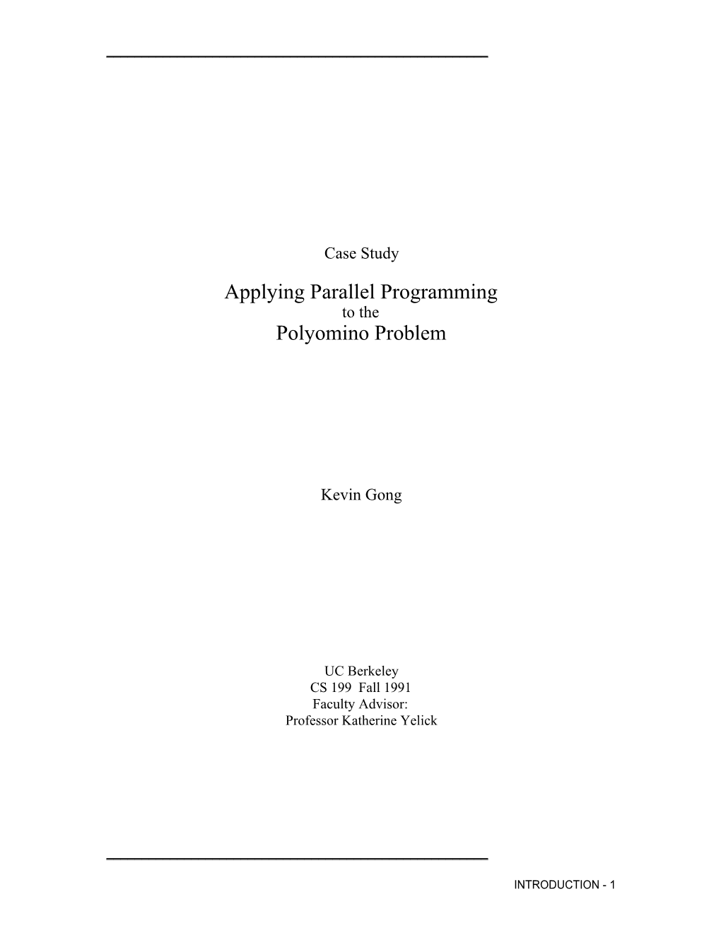 Applying Parallel Programming Polyomino Problem