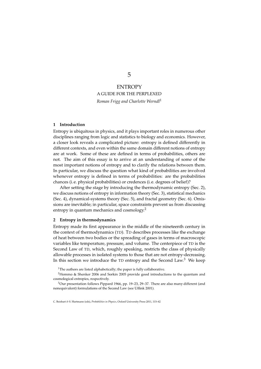 Entropy: a Guide for the Perplexed 117 a Quasistatic Irreversible Path, and Then Go Back from B to a Along a Quasistatic Reversible Path