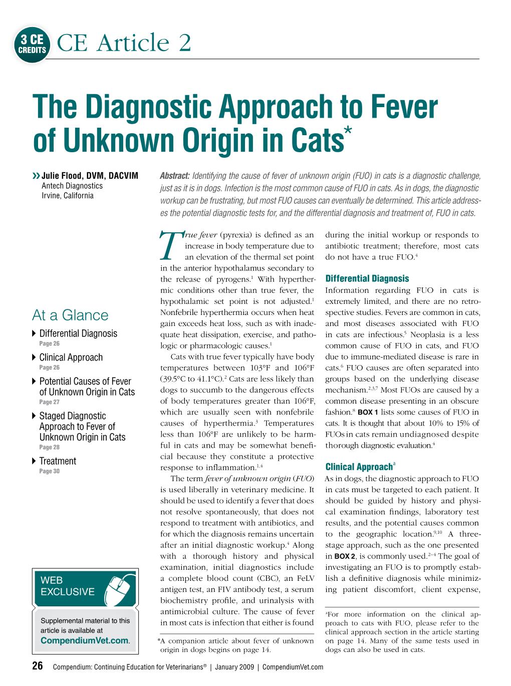 The Diagnostic Approach to Fever of Unknown Origin in Cats*