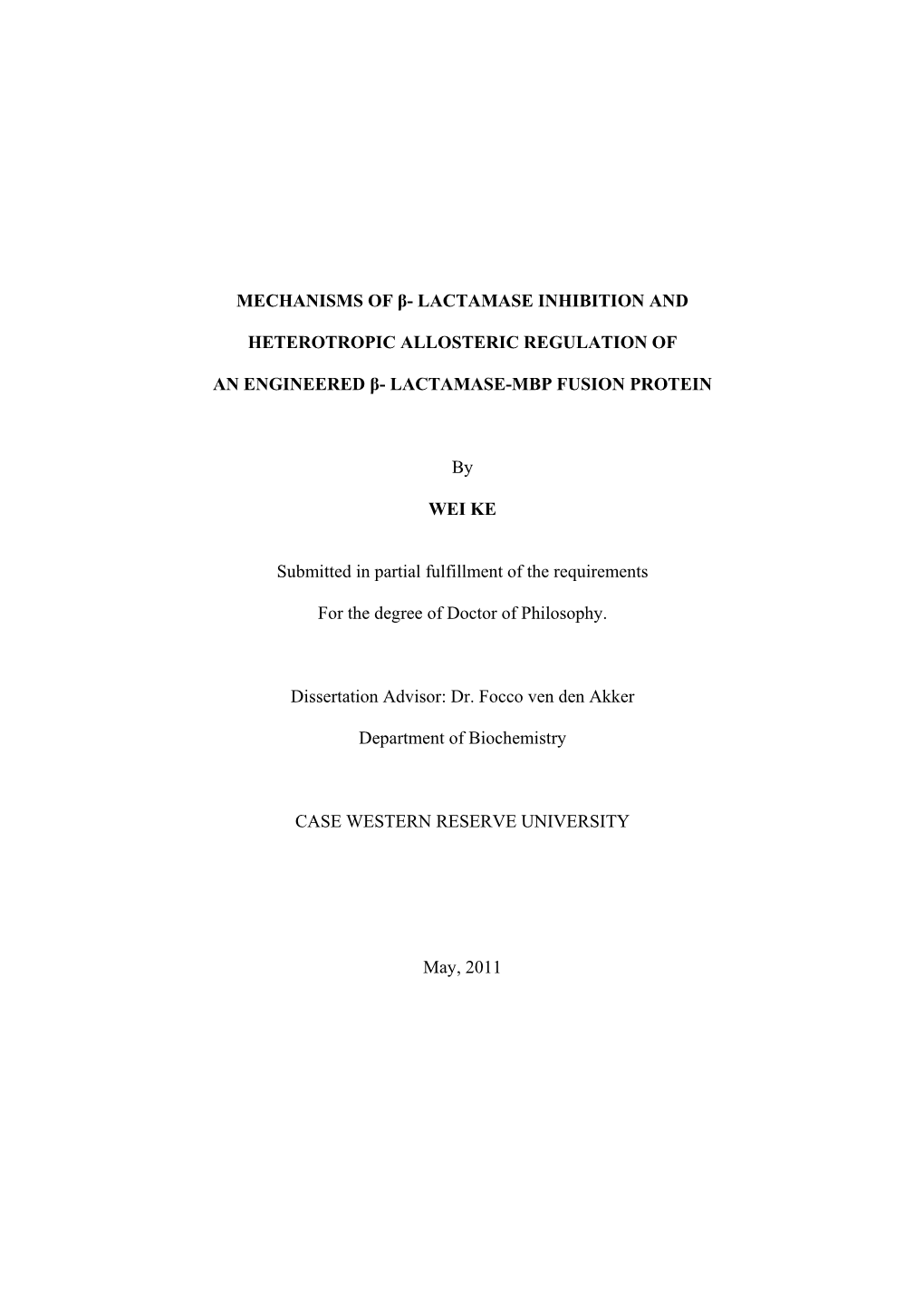 Mechanisms of Β- Lactamase Inhibition And