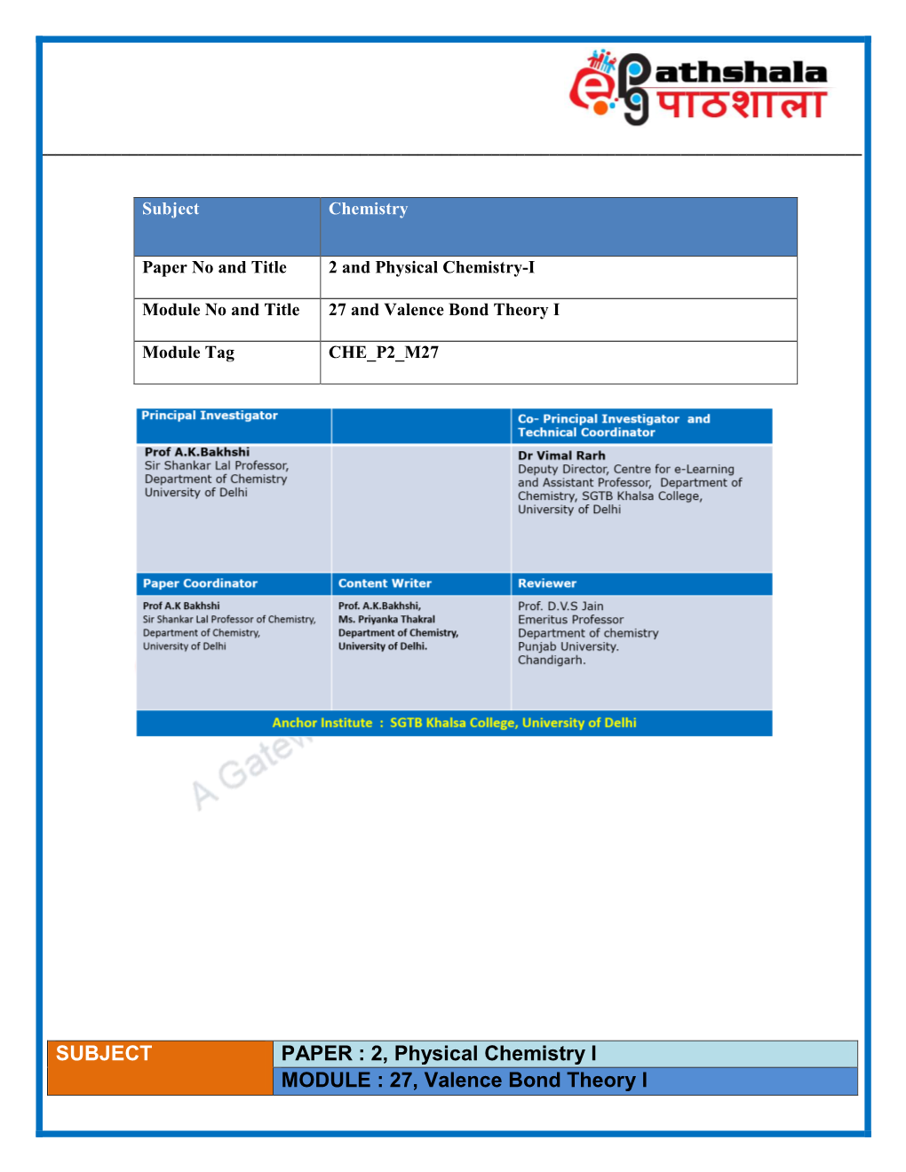 Bsc Chemistry