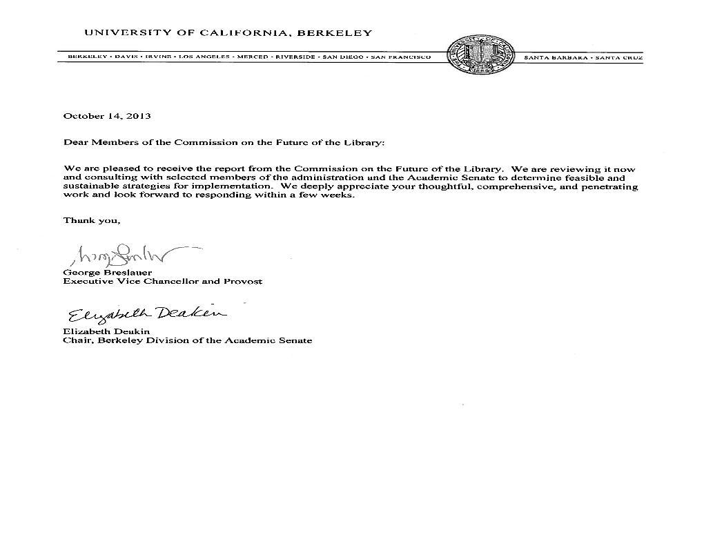 Report of the Commission on the Future of the UC Berkeley Library