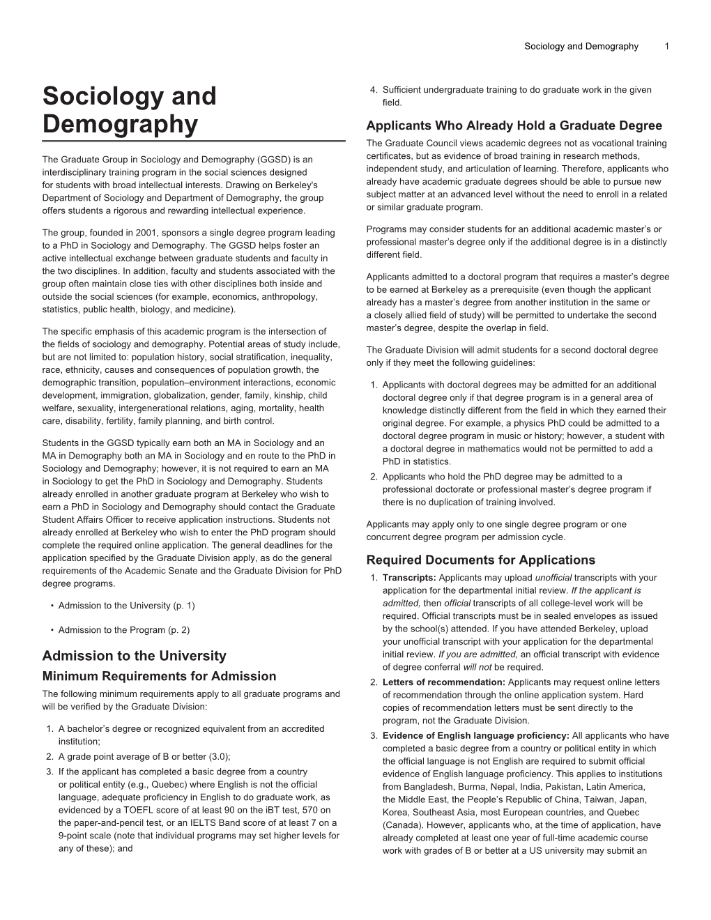 Sociology and Demography 1