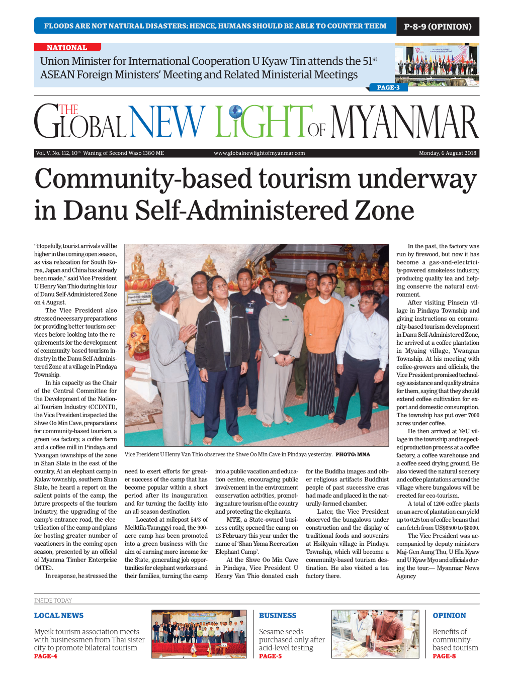 Community-Based Tourism Underway in Danu Self-Administered Zone