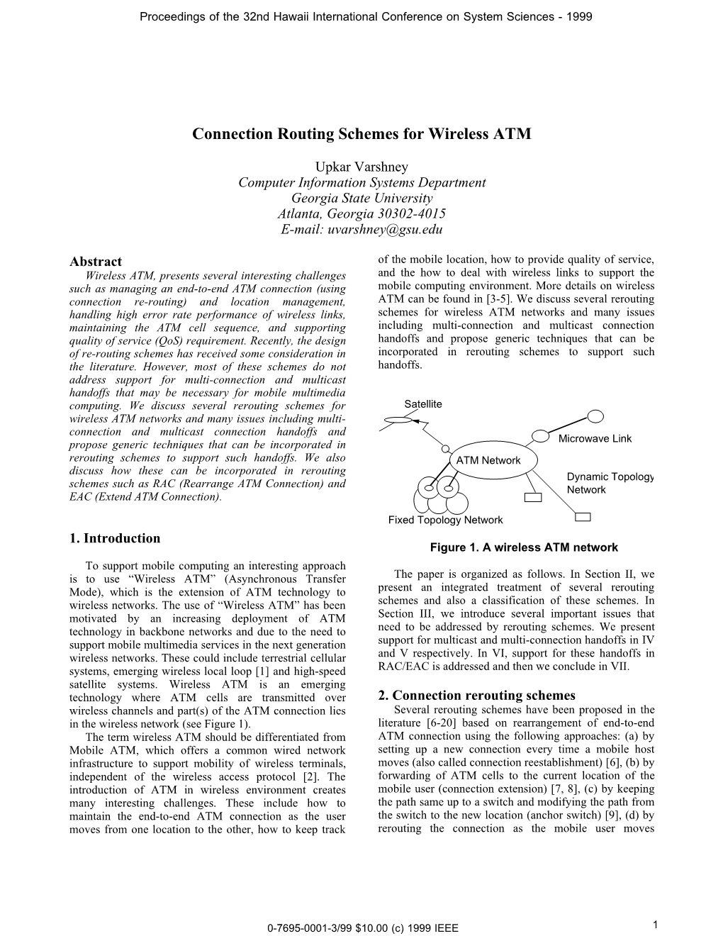 Connection Routing Schemes for Wireless ATM