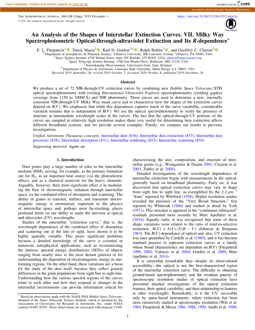 An Analysis of the Shapes of Interstellar Extinction Curves. VII