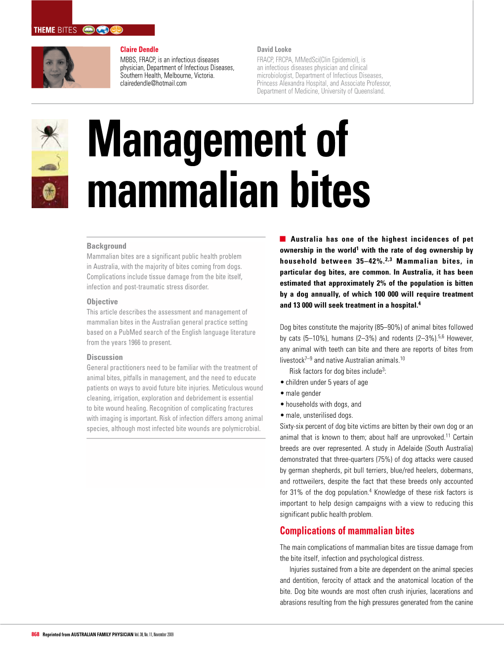 Management of Mammalian Bites