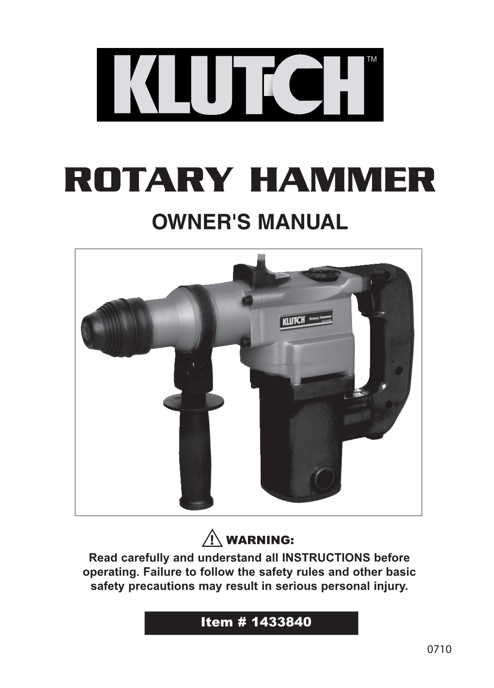 Rotary Hammer Owner's Manual