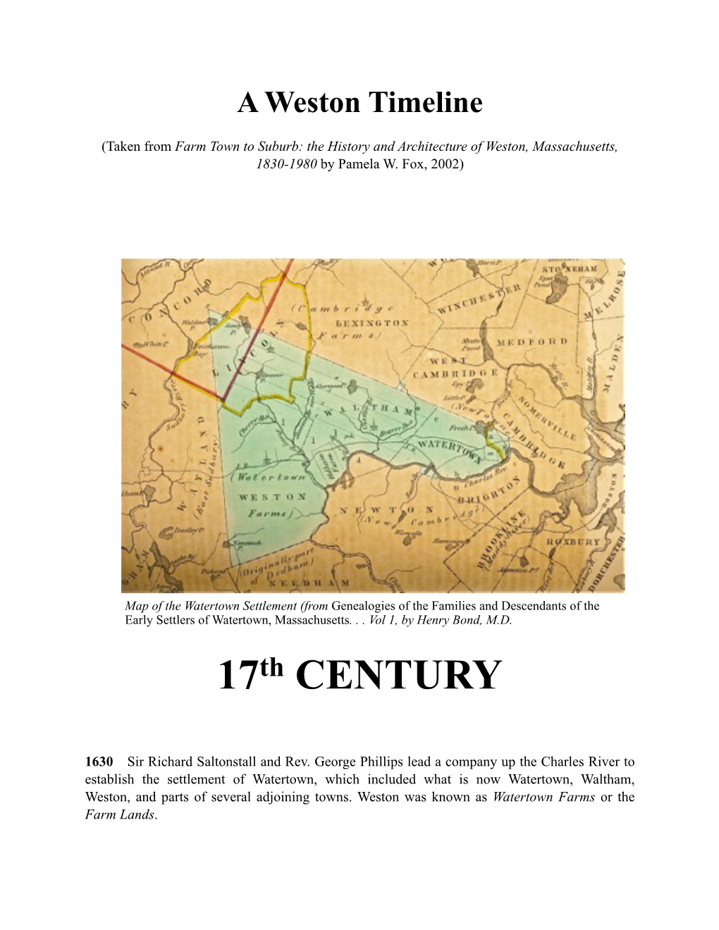 17Th Century Weston (PDF)