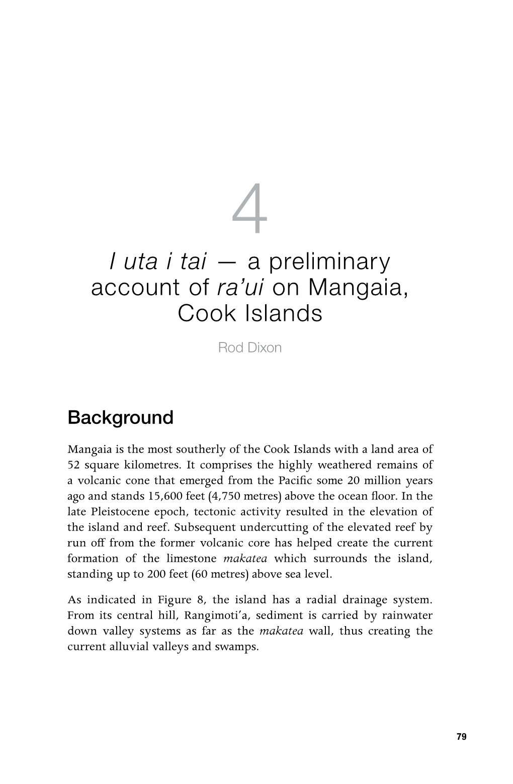 I Uta I Tai — a Preliminary Account of Ra'ui on Mangaia, Cook Islands