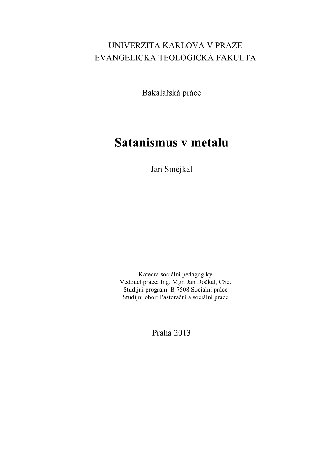 Satanismus V Metalu