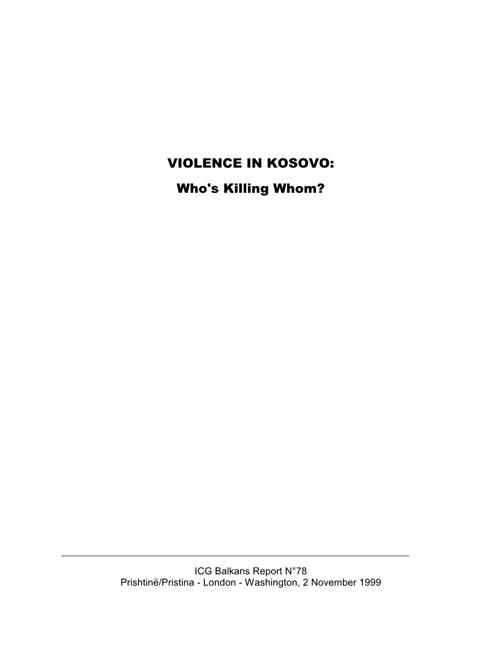 Violence in Kosovo