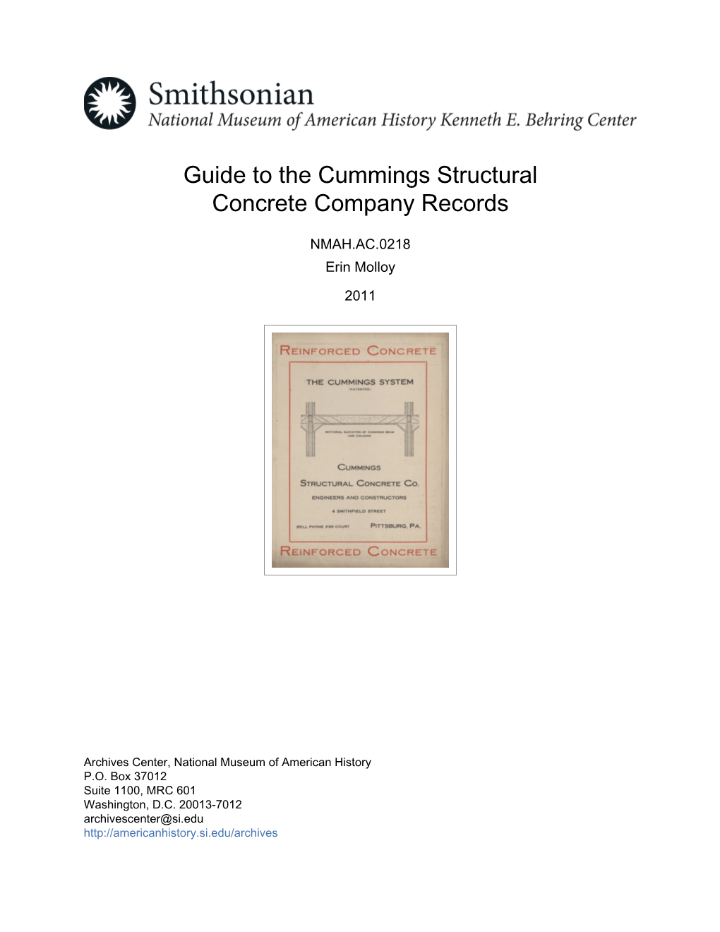 Guide to the Cummings Structural Concrete Company Records