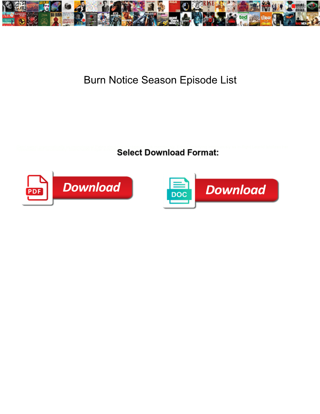 Burn Notice Season Episode List