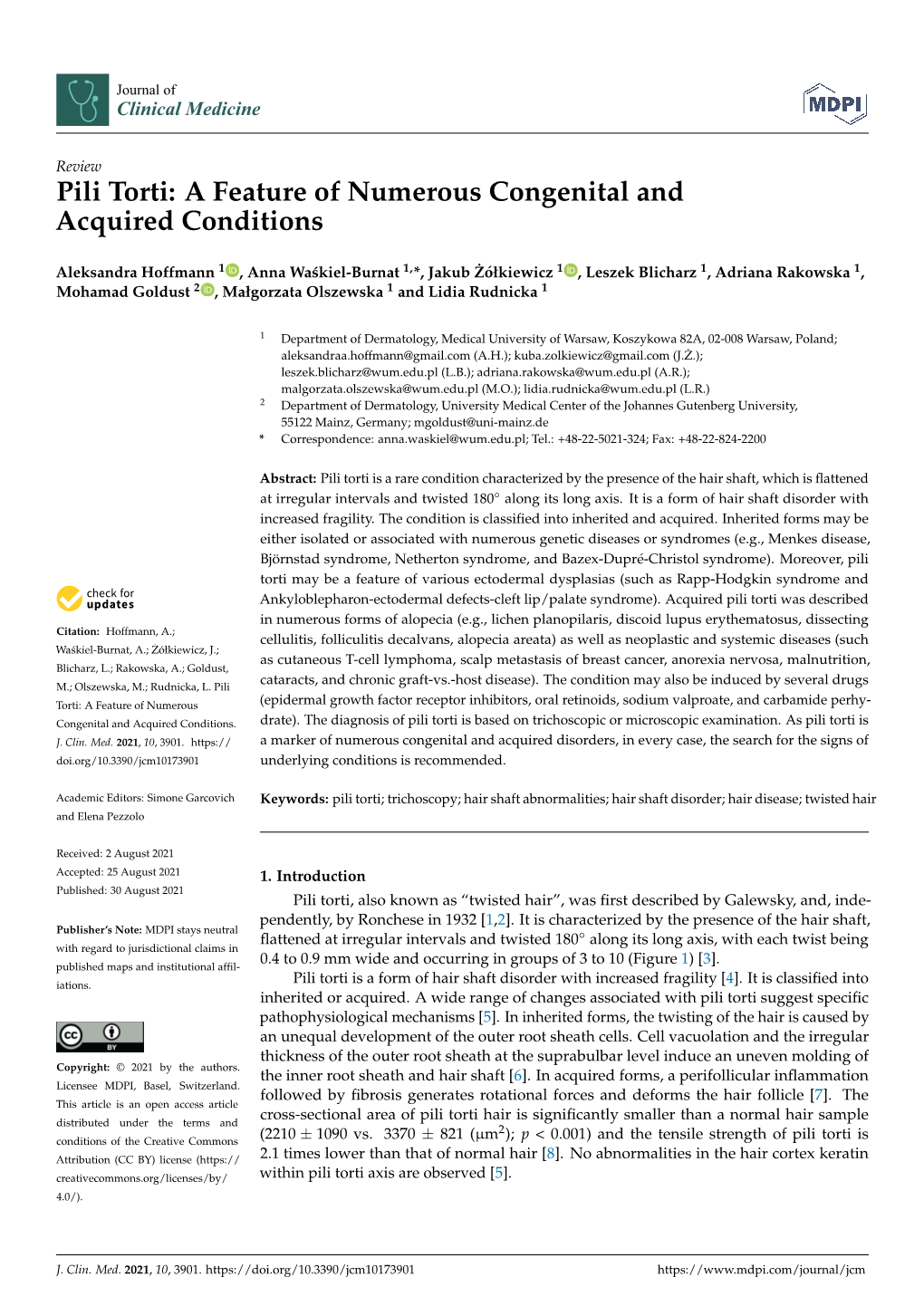 Pili Torti: a Feature of Numerous Congenital and Acquired Conditions