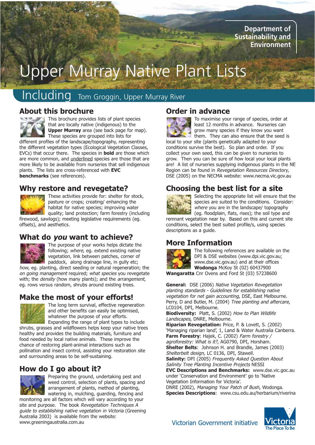 Upper Murray Native Plant Lists