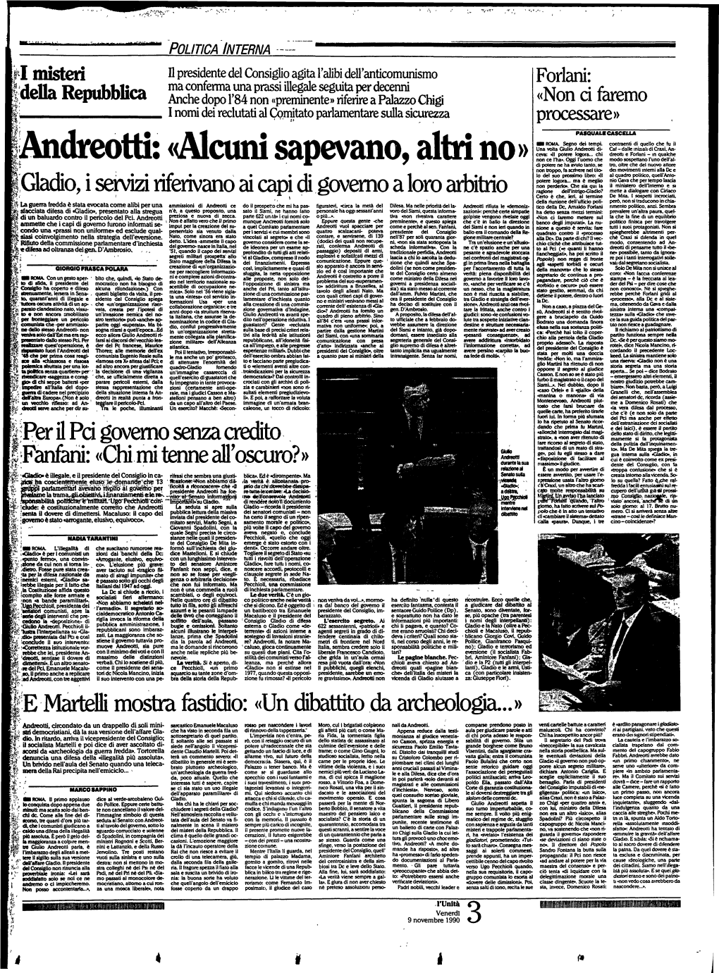 Andreotti: «Alcuni Sapevano, Altri No Non Ce L'ha»