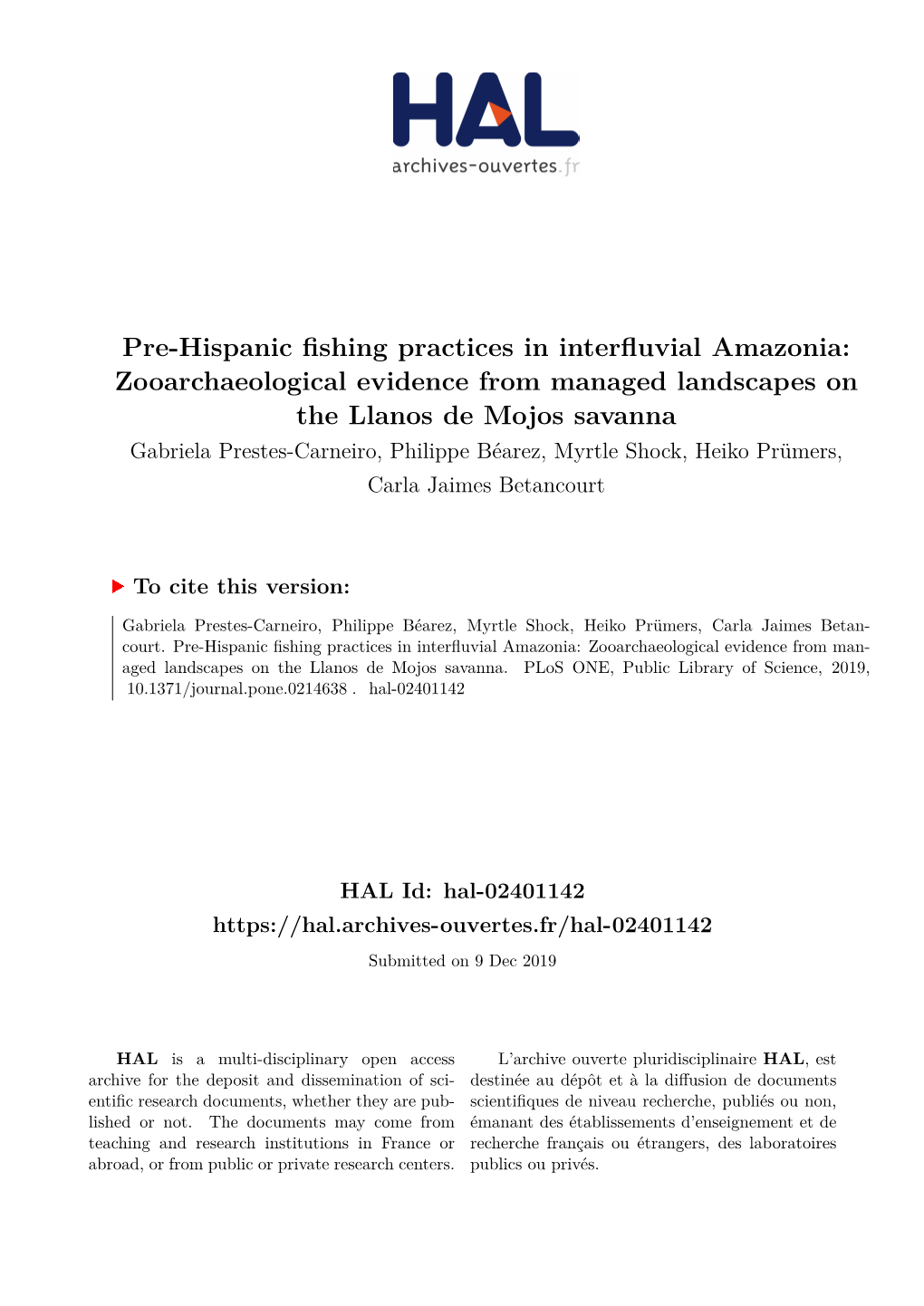 Pre-Hispanic Fishing Practices in Interfluvial