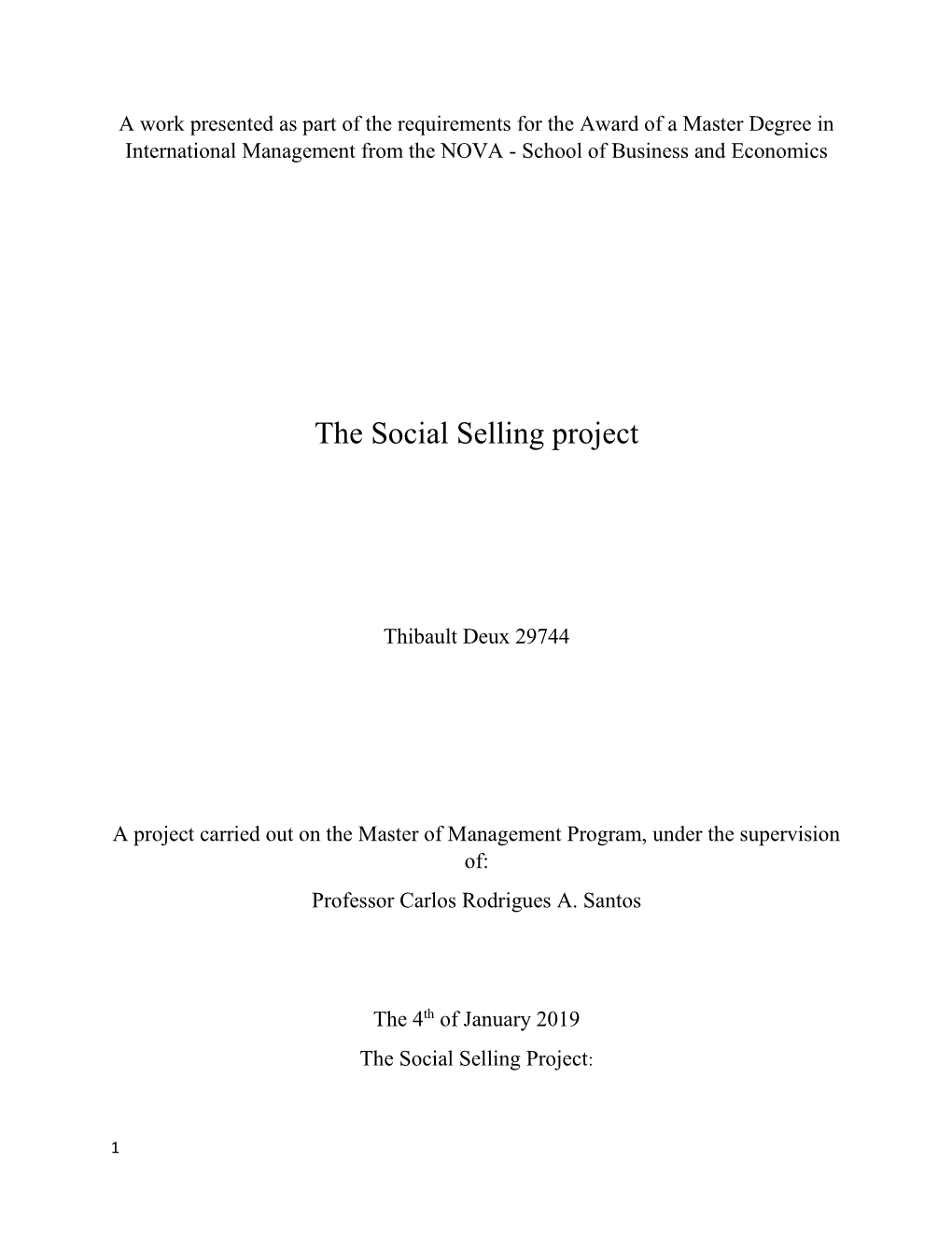 The Social Selling Project