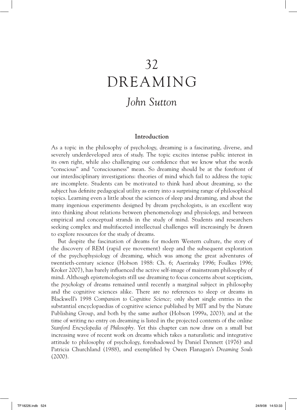 Dreaming John Sutton