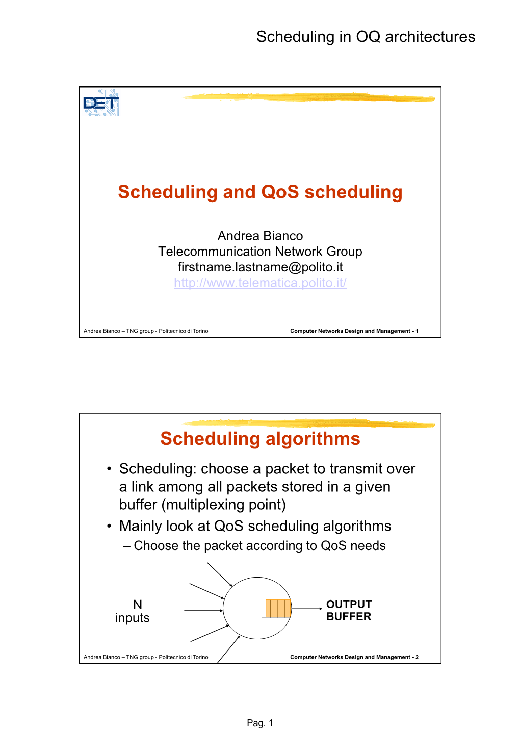 Scheduling Algorithms