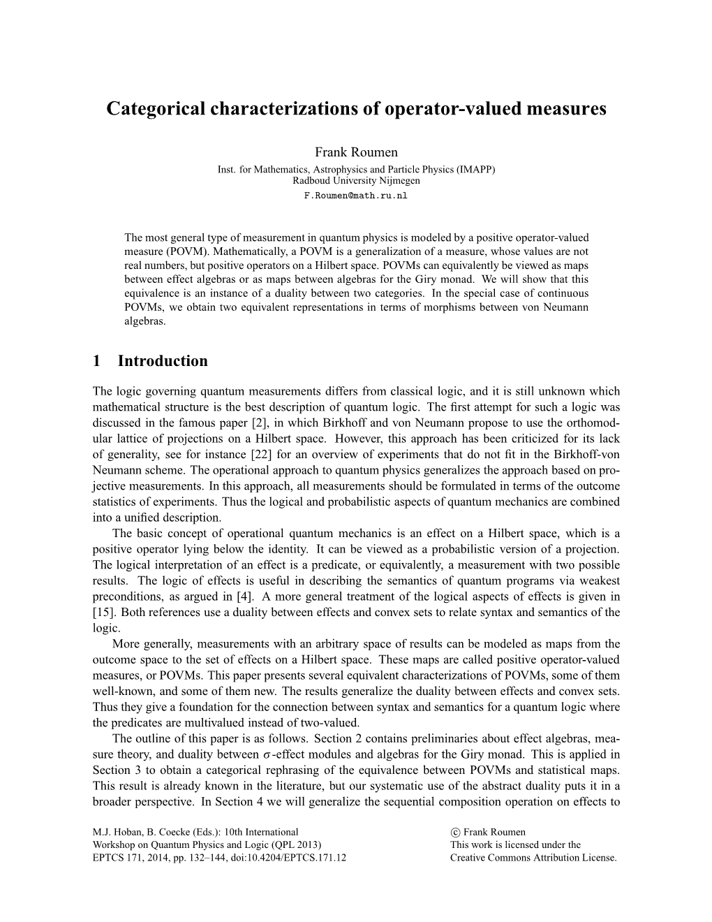 Categorical Characterizations of Operator-Valued Measures