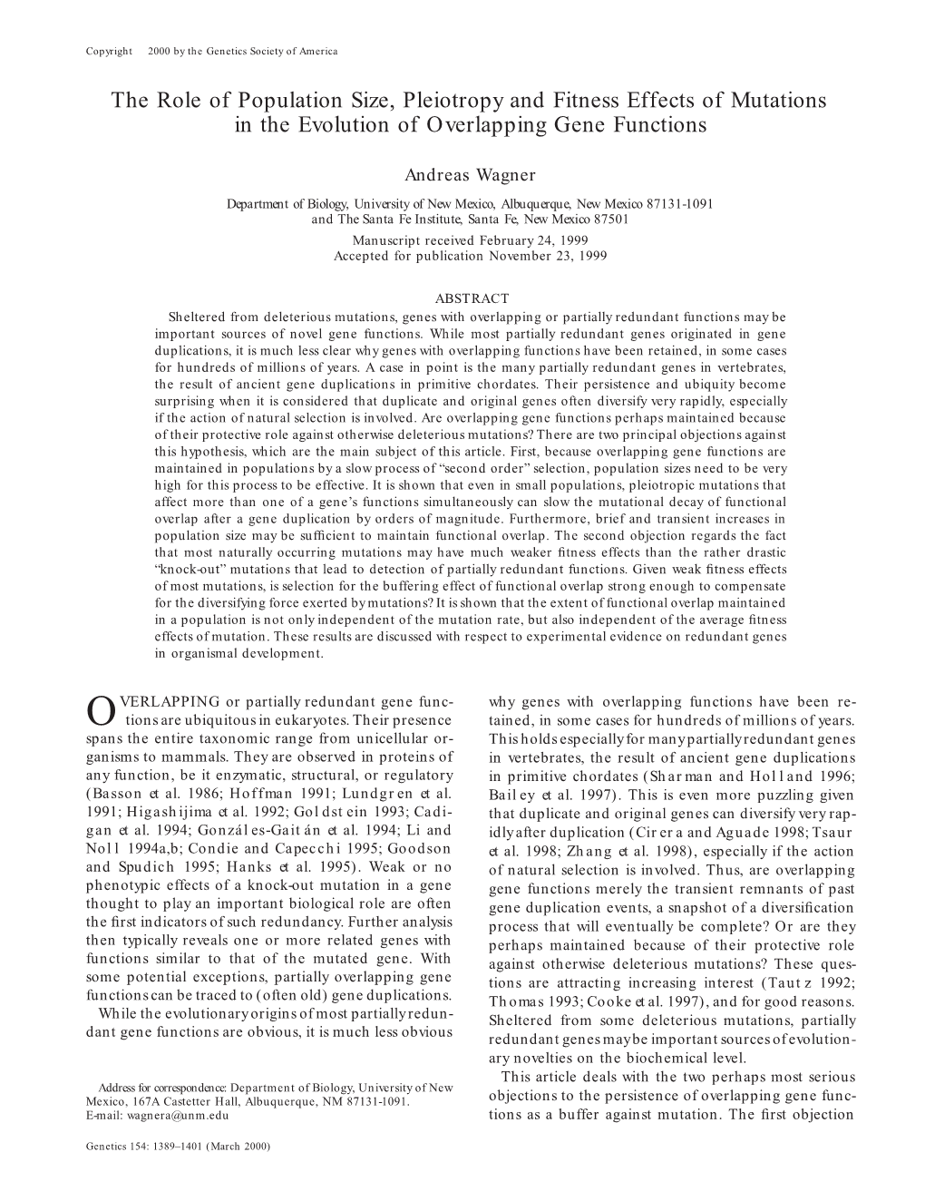 The Role of Population Size, Pleiotropy and Fitness Effects of Mutations in the Evolution of Overlapping Gene Functions