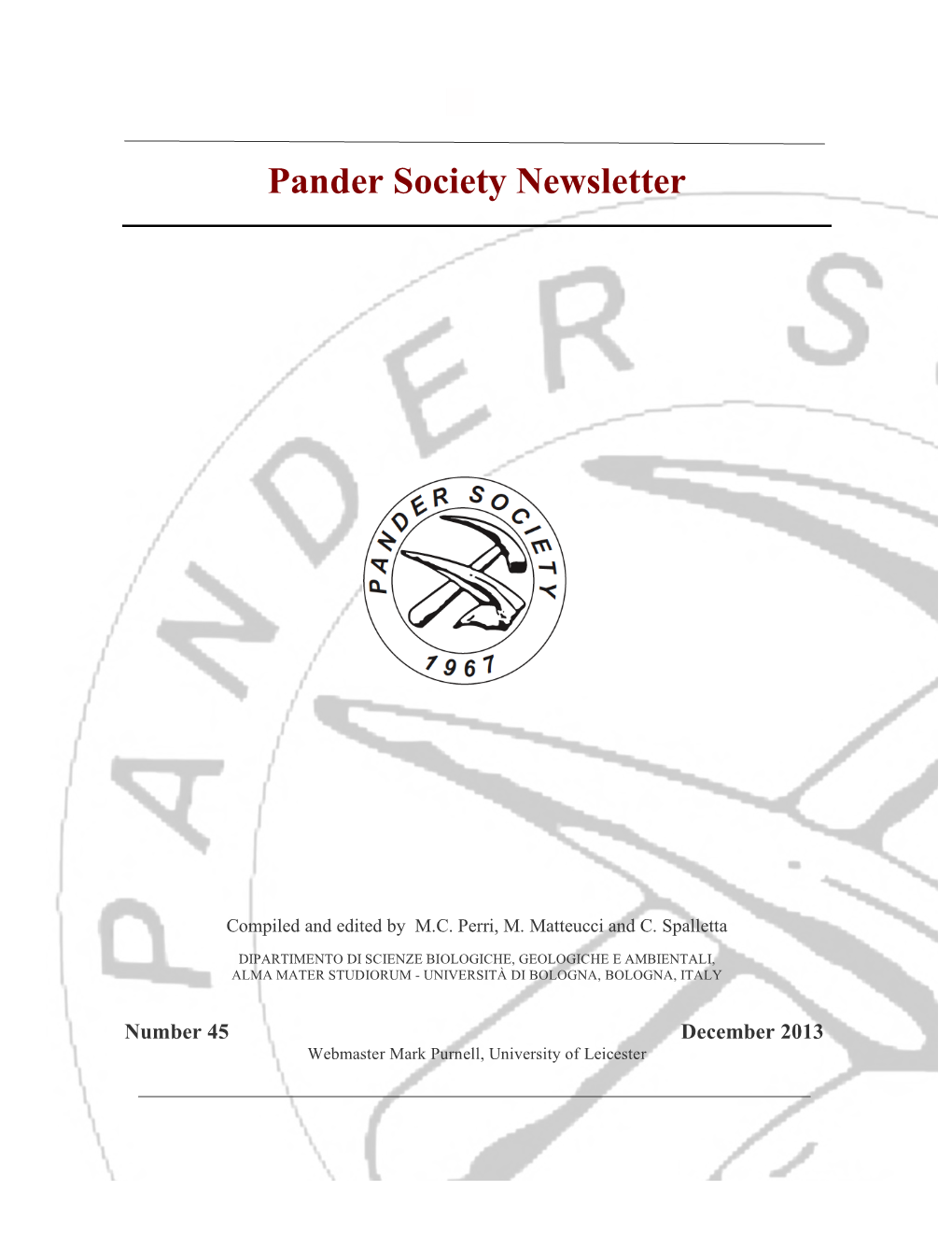 Pander Society Newsletter