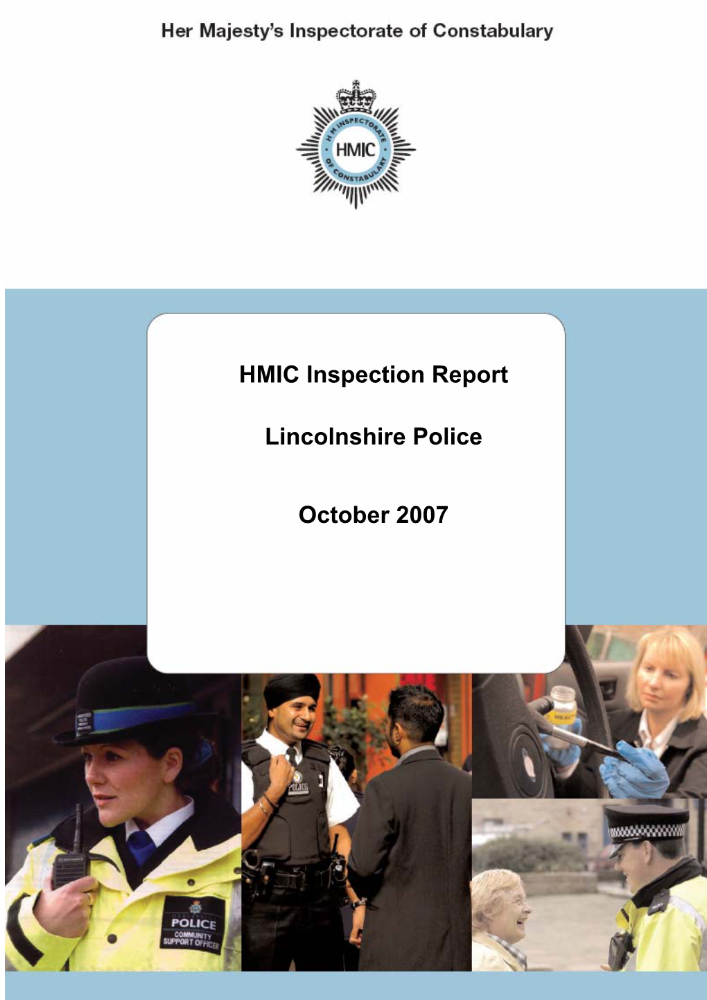 HMIC Inspection Report Lincolnshire Police October 2007