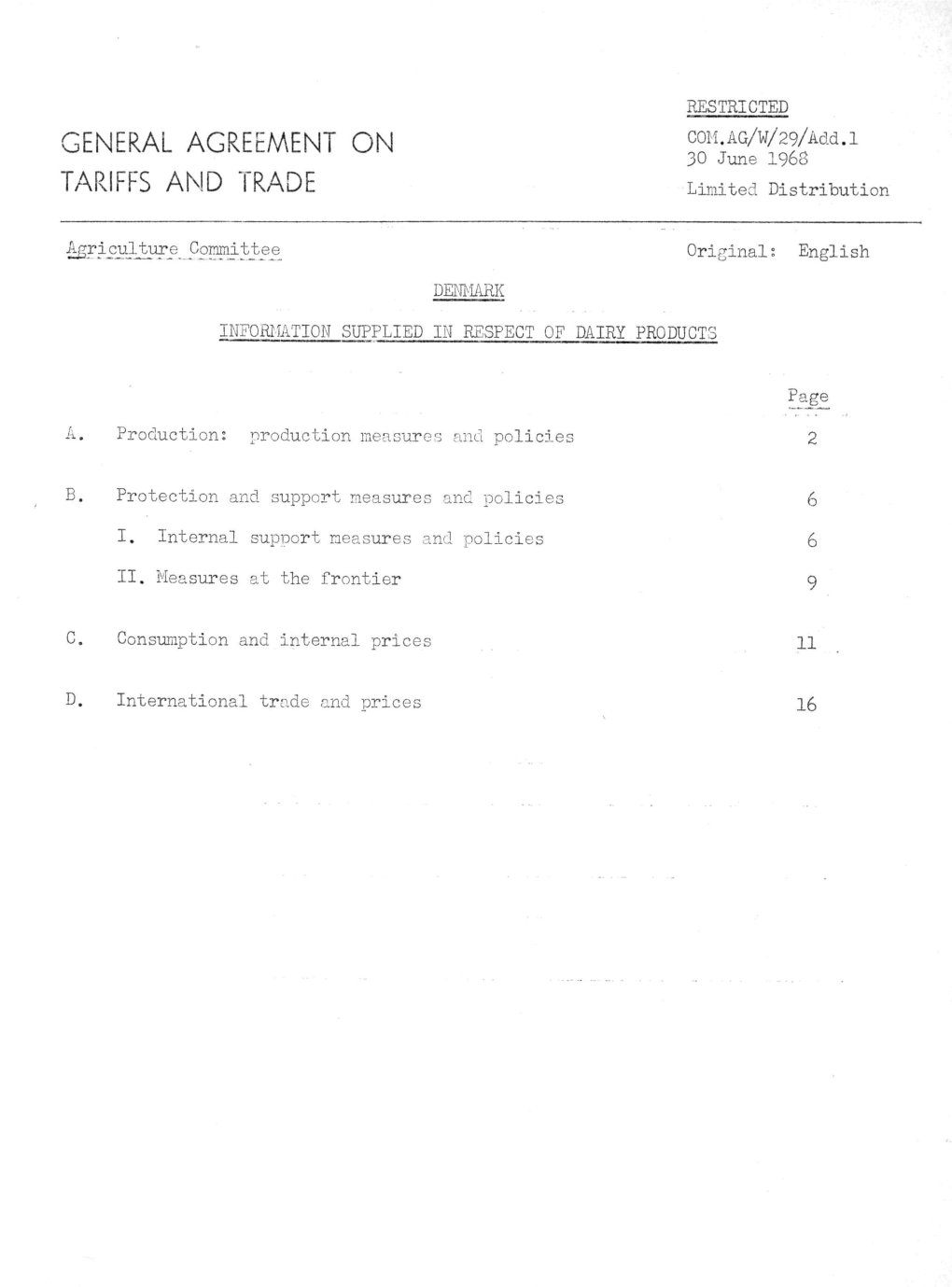 General Agreement on Tariffs and Trade