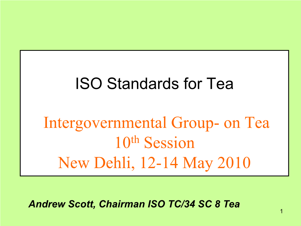 ISO Standards for Tea