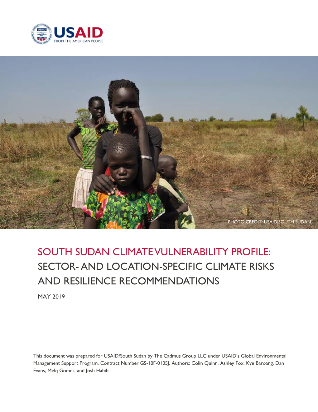 South Sudan Climate Vulnerability Profile: Sector- and Location-Specific Climate Risks and Resilience Recommendations