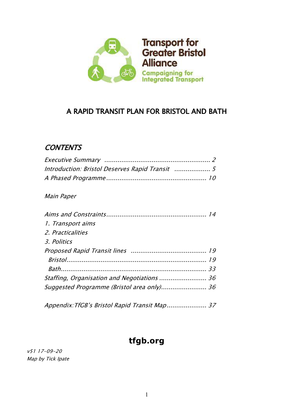 Tfgb Bristol Bath Rapid Transit Plan