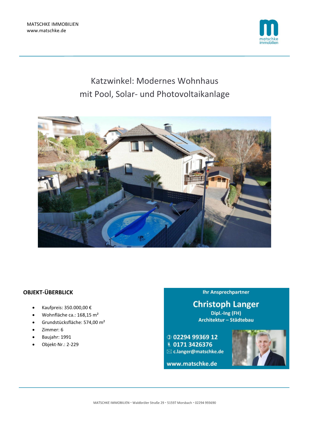 Katzwinkel: Modernes Wohnhaus Mit Pool, Solar- Und Photovoltaikanlage
