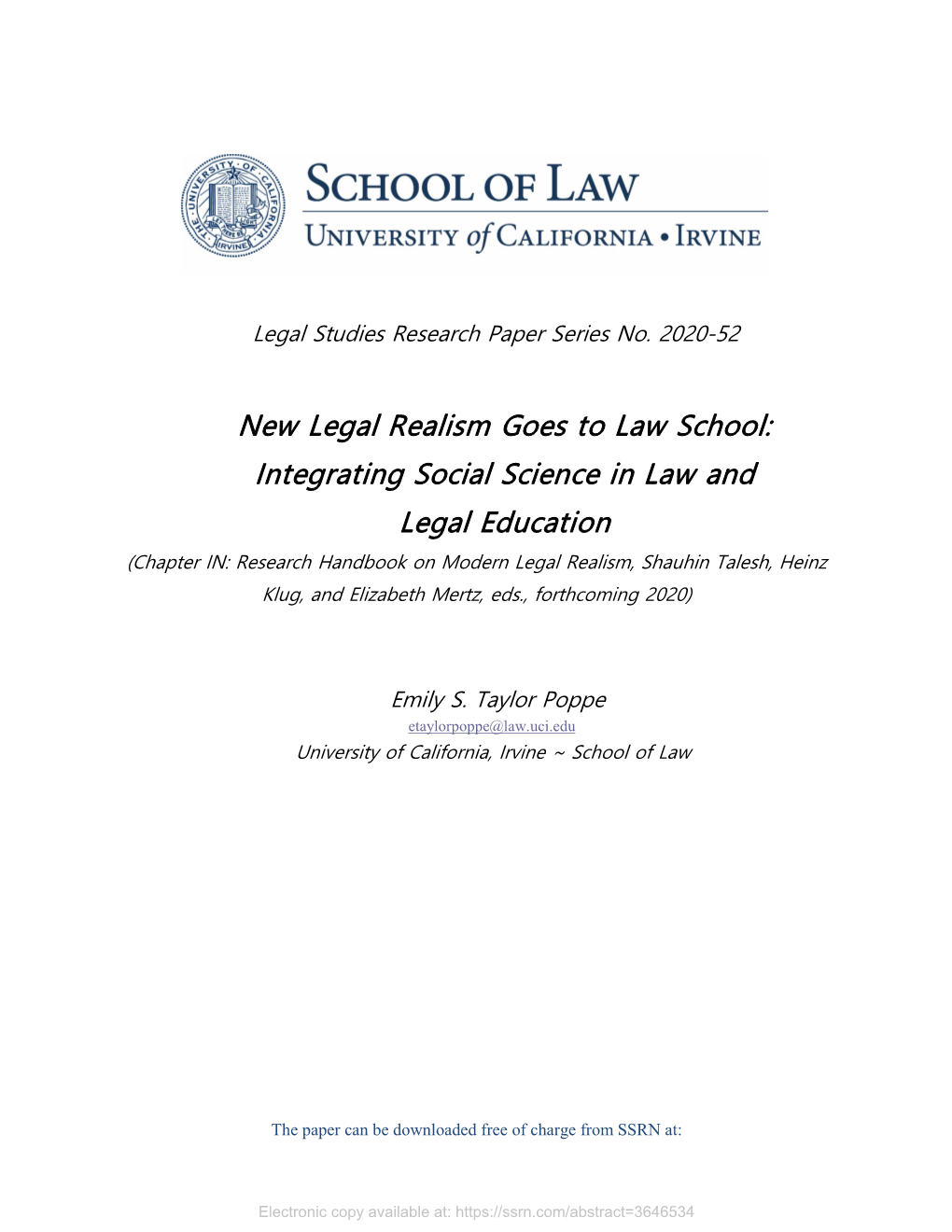 New Legal Realism Goes to Law School: Integrating Social Science