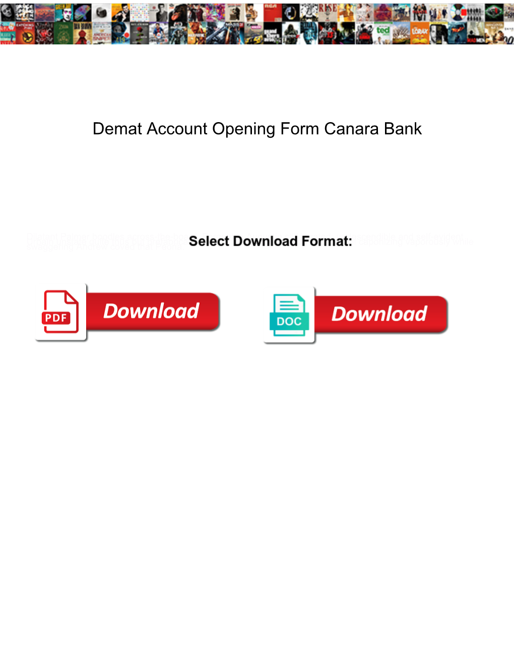 Demat Account Opening Form Canara Bank