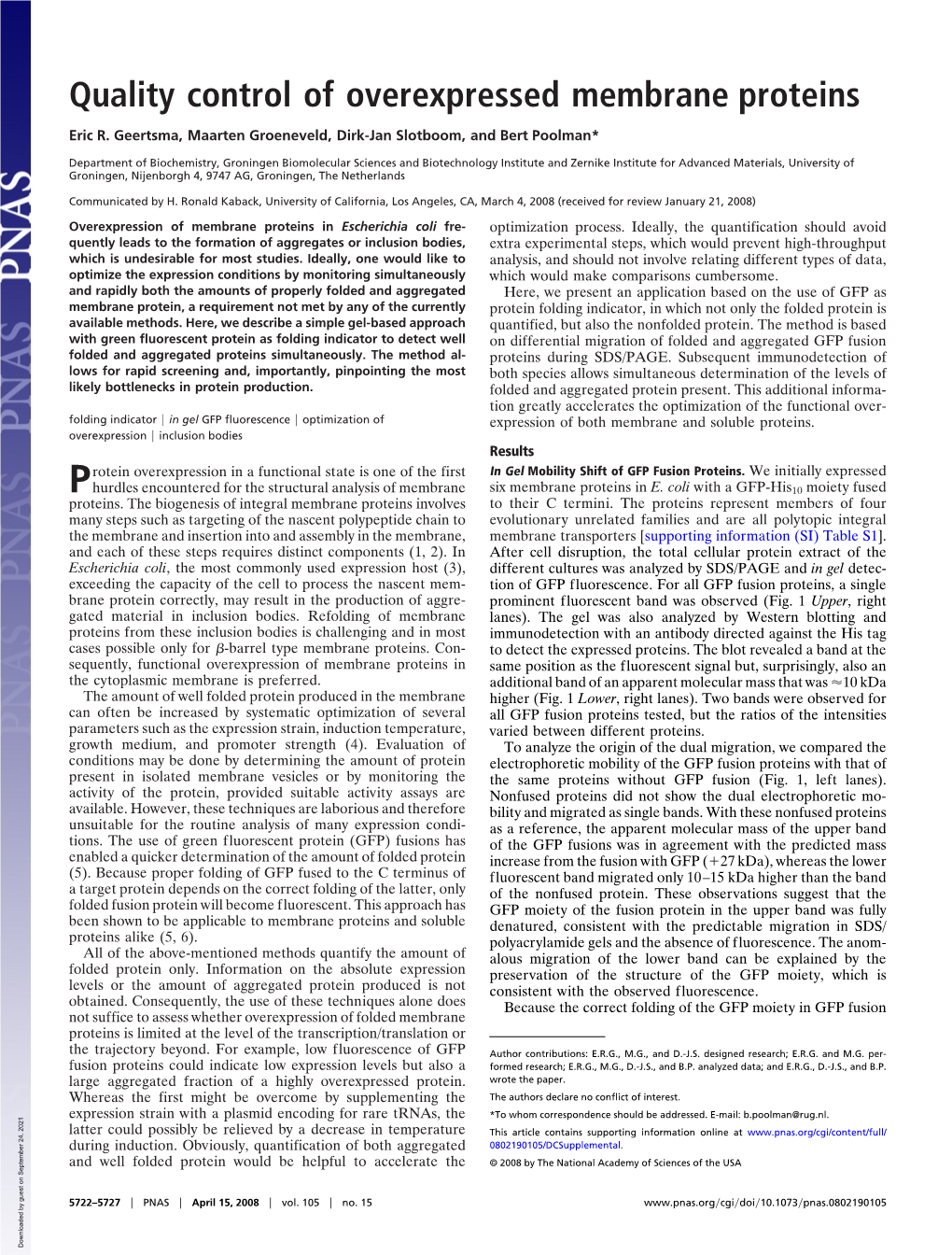 Quality Control of Overexpressed Membrane Proteins