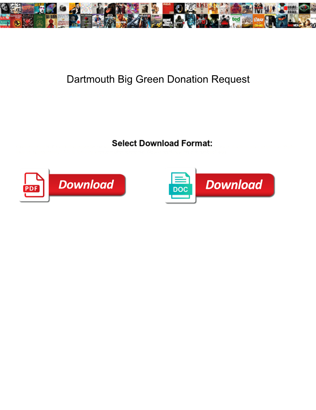 Dartmouth Big Green Donation Request