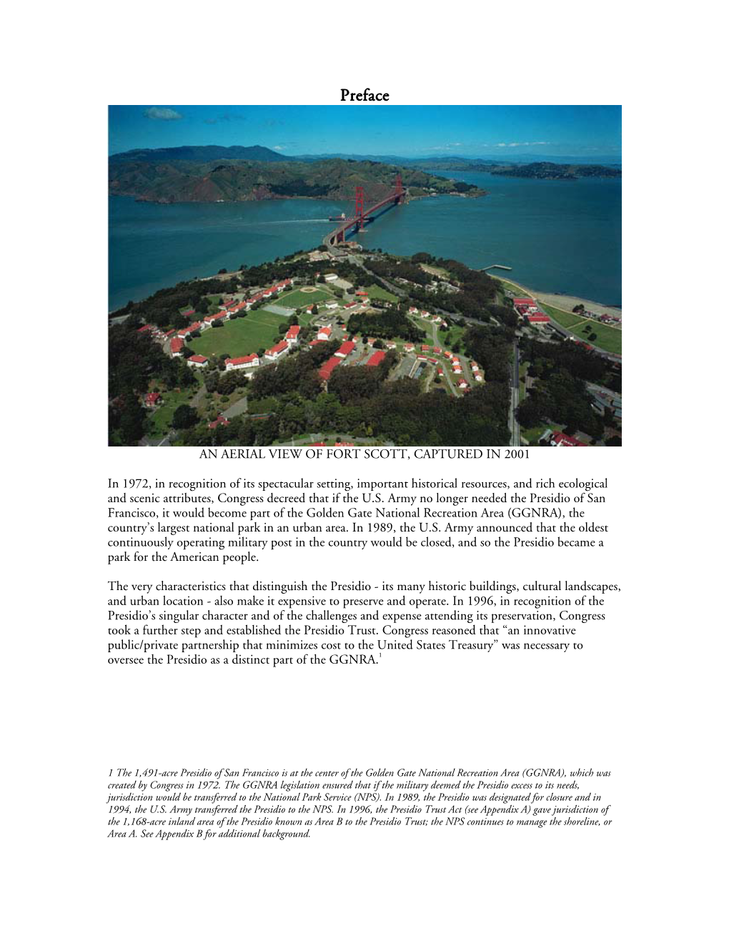 Presidio Trust Management Plan: Land Use Policies for Area B of the Presidio of San Francisco (PTMP, Or Plan)