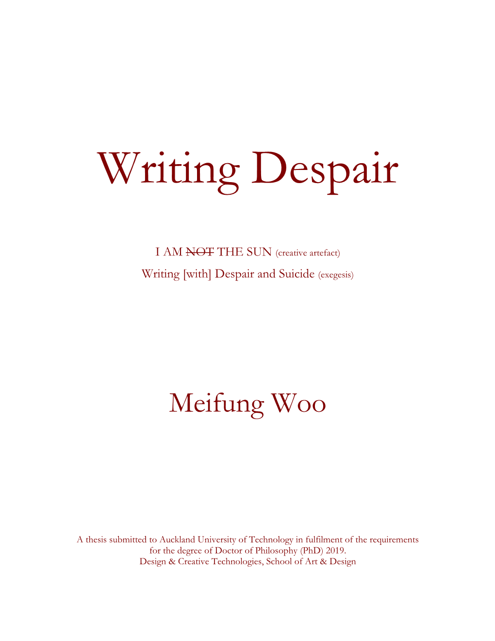 Writing Despair