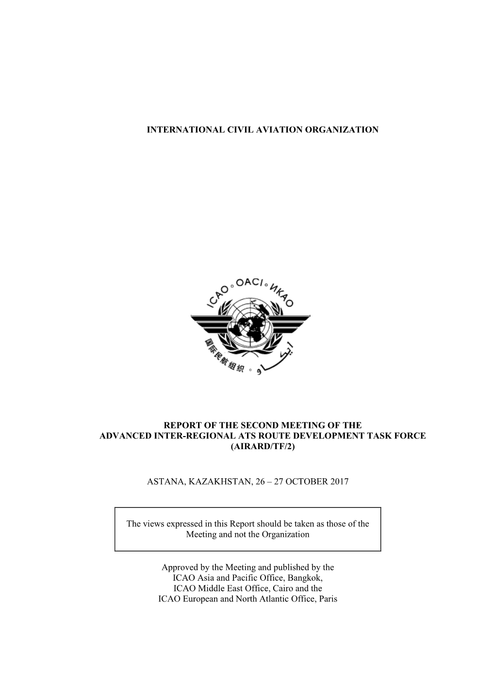 International Civil Aviation Organization Report of The