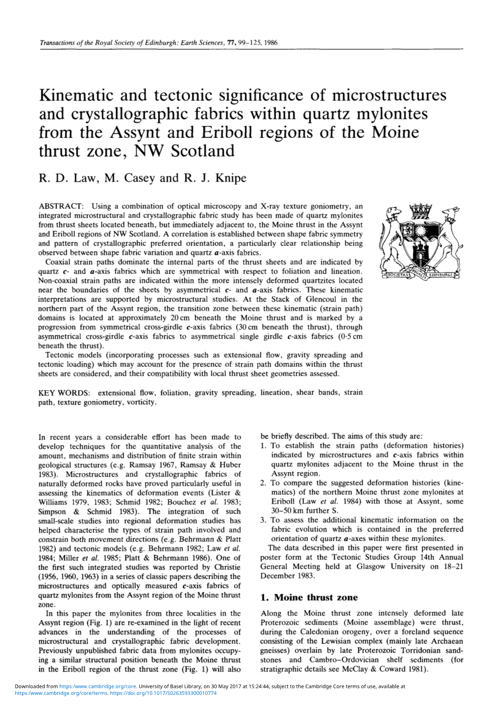 Kinematic and Tectonic Significance of Microstructures And