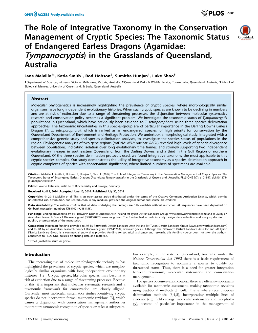 The Role of Integrative Taxonomy in The