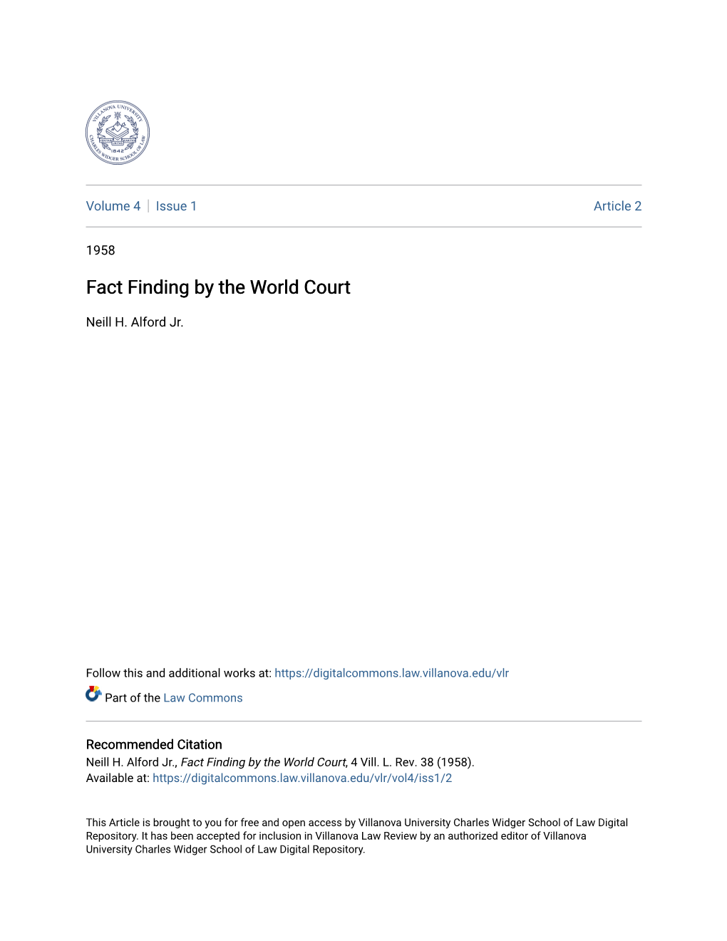 Fact Finding by the World Court