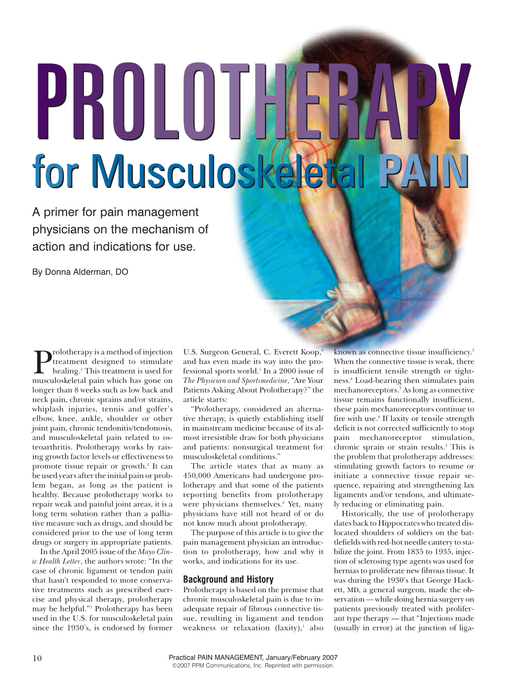 Prolotherapy for Musculoskeletal Pain