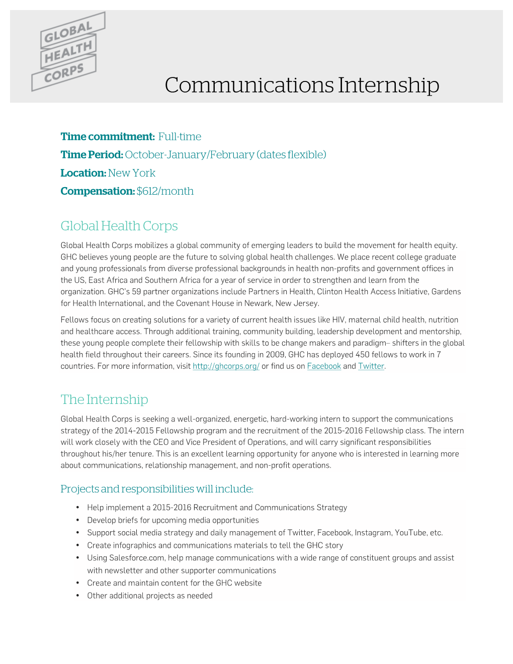 Communications Internship Fu
